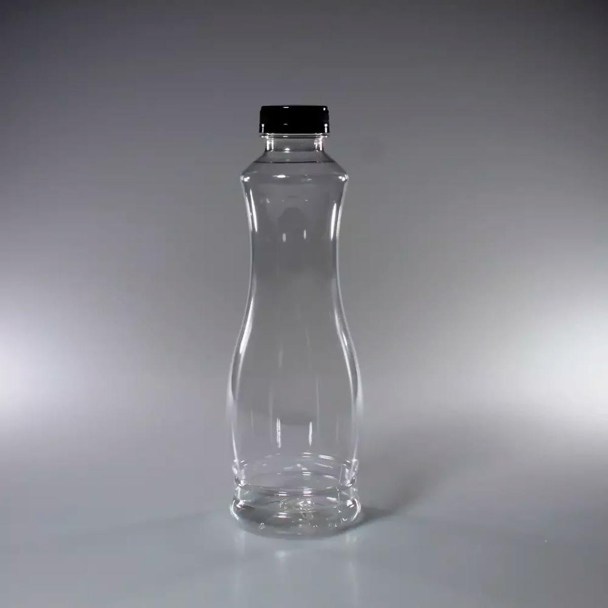 35un Garrafa PET Plástica Transparente com Tampa 800ml G3580 Galvanotek