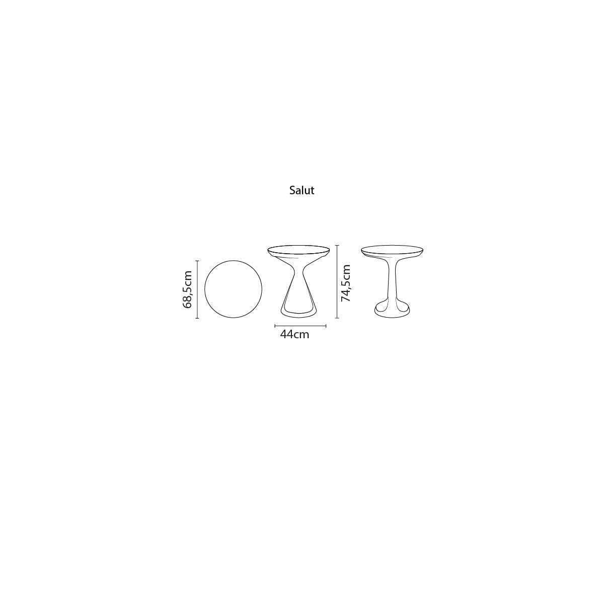 Mesa Redonda Salut Tramontina Marsala 69 x 74,5 cm em Polietileno 92732050
