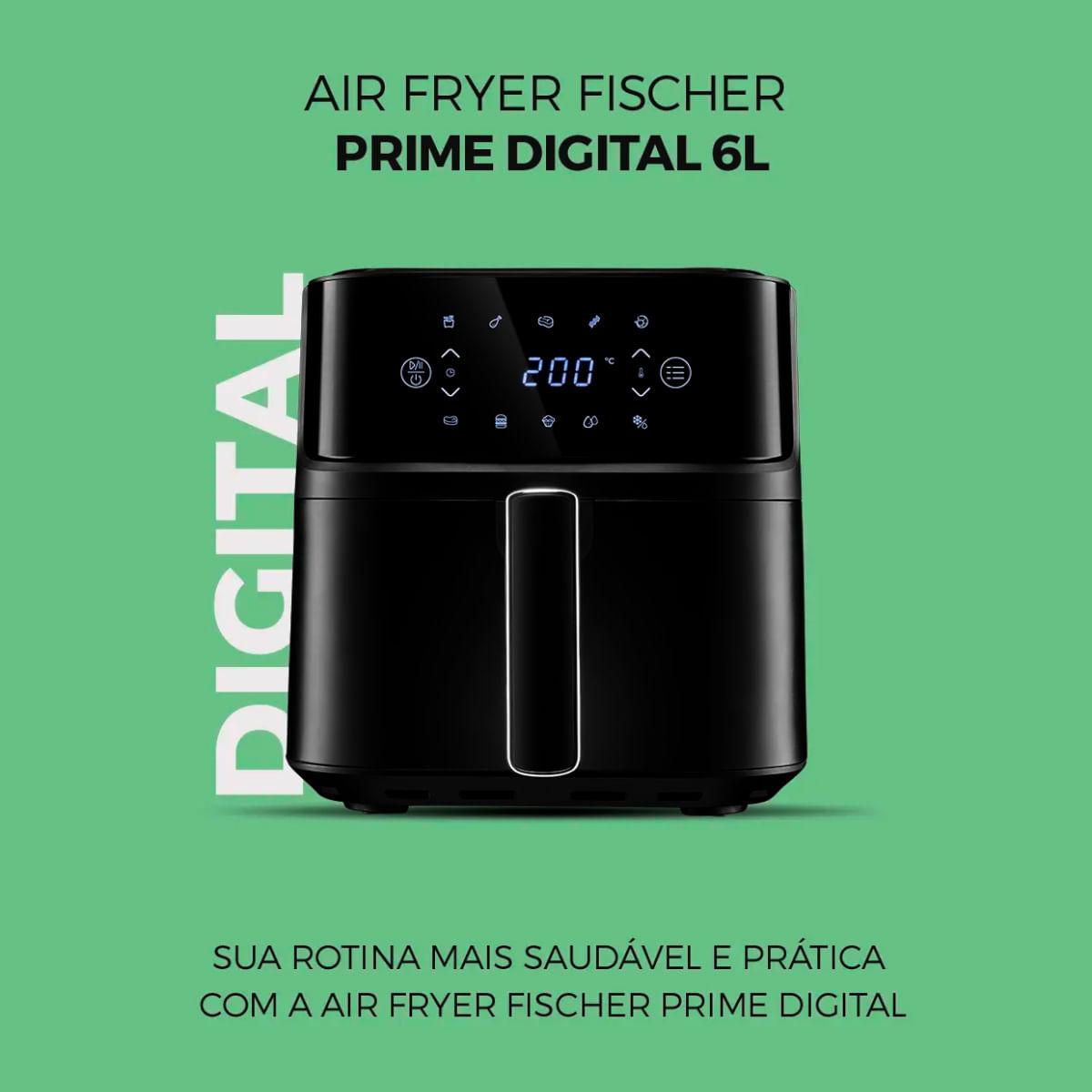 Air Fryer Fischer Prime Digital Preto 6 litros 127V