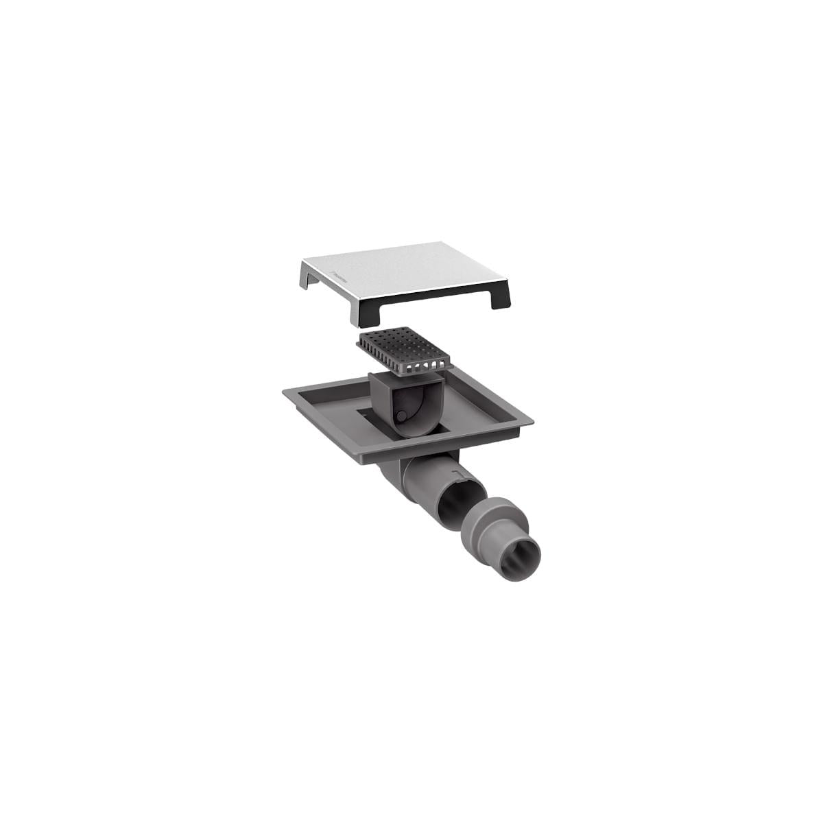 Ralo Neo Square Tramontina com Tampa em Aço Inox 15x15 cm
