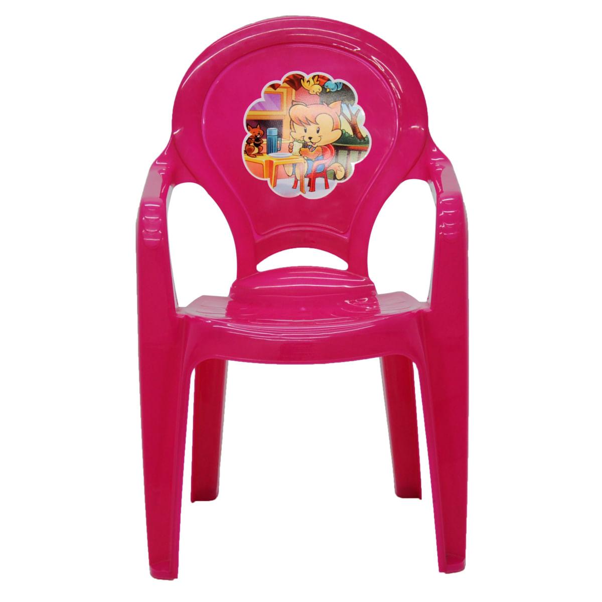 Cadeira Infantil Tramontina Catty em Polipropileno Rosa Adesivado