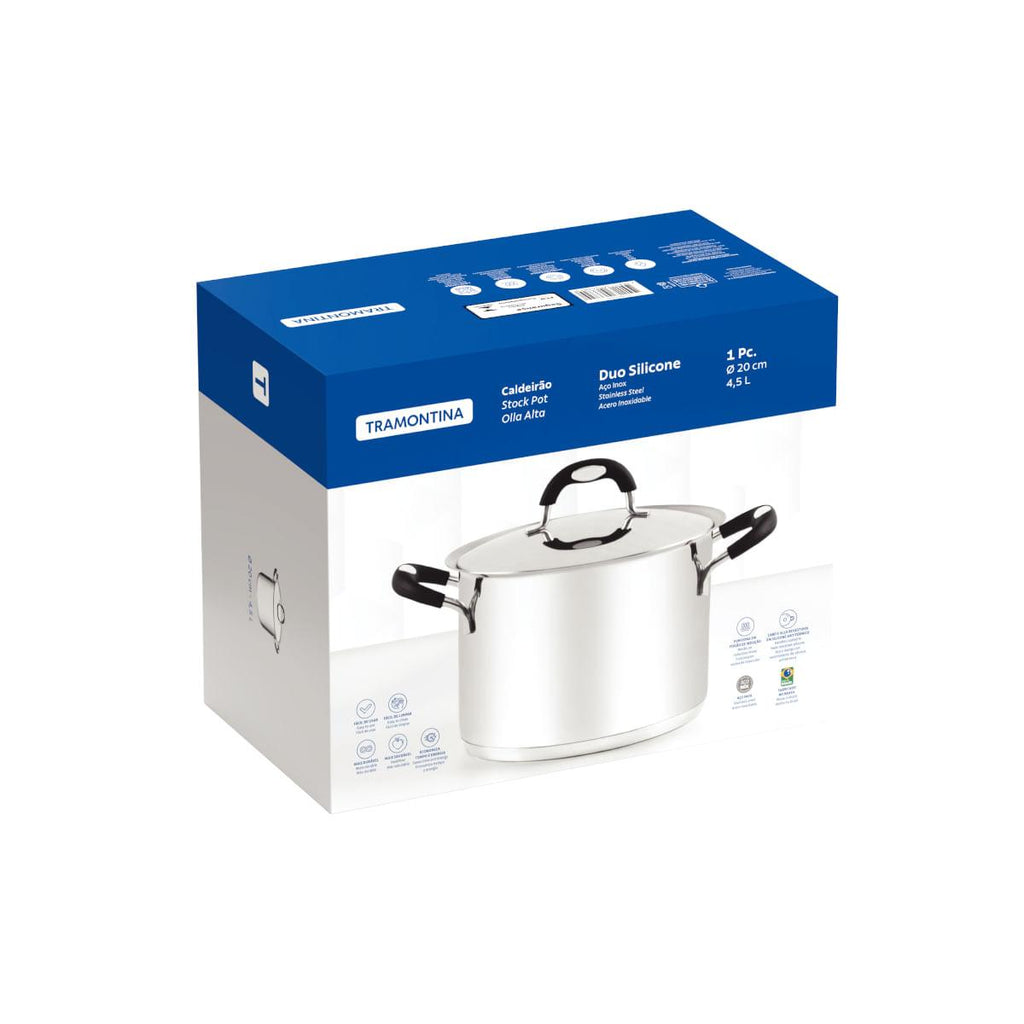 Caldeirão Tramontina Duo Silicone Aço Inox 20 cm 4,5 L
