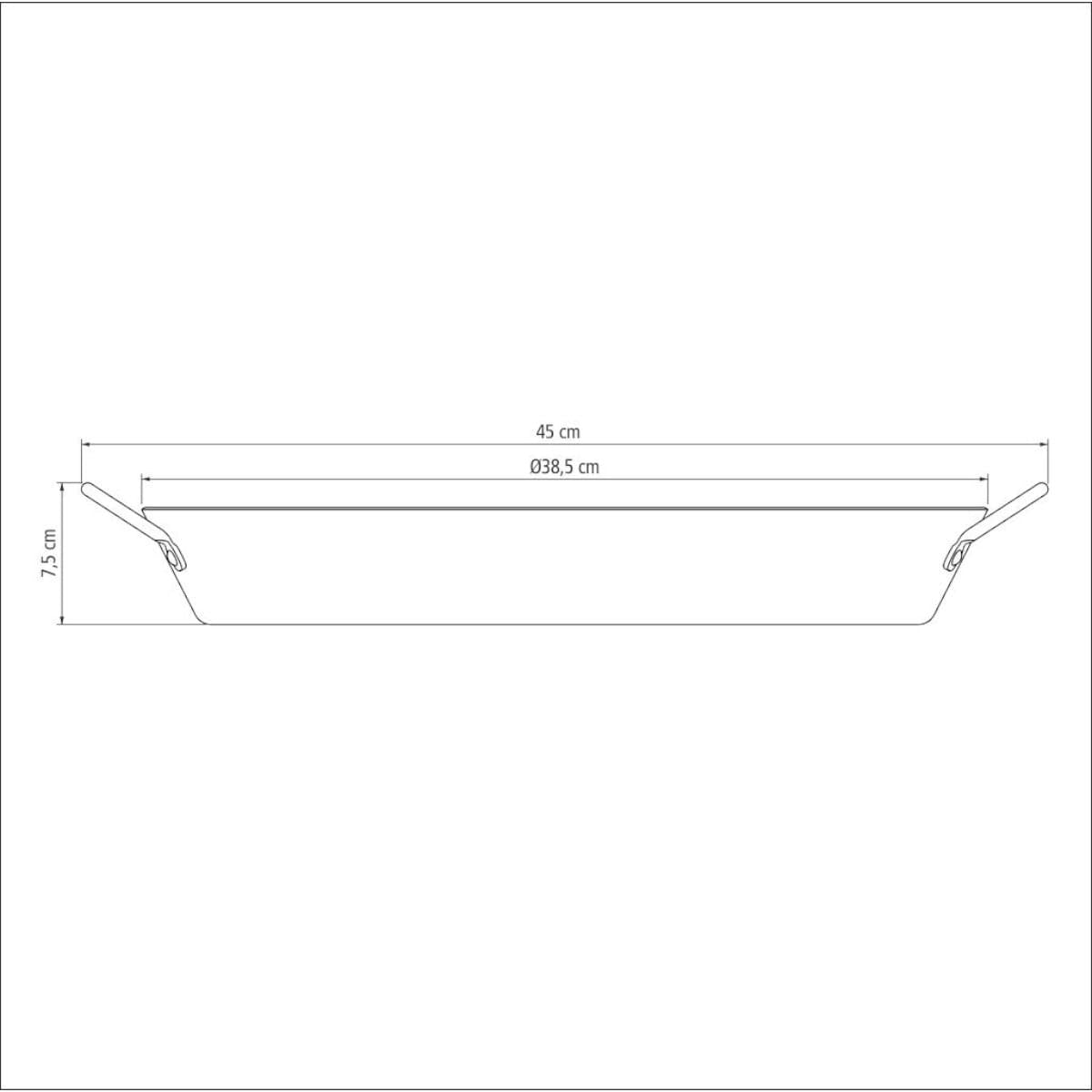 Paellera Tramontina Loreto 38cm 5,4L Alças Metálicas Antiaderente Grafite