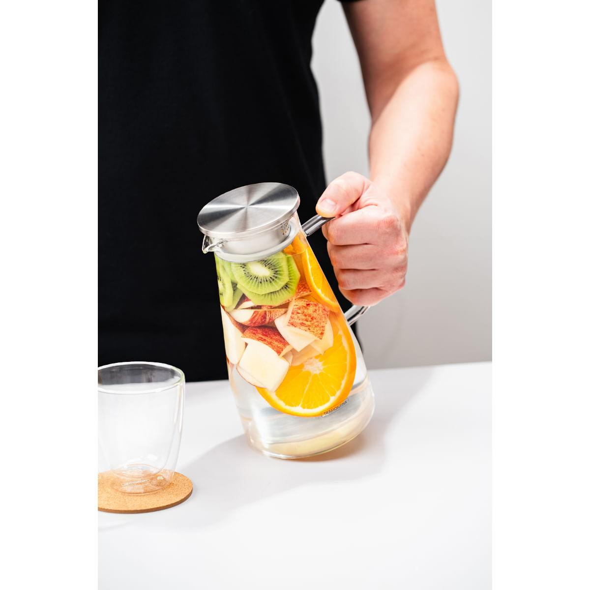 Jarra em Vidro Borossilicato Tramontina com Tampa em Aço Inox 1,8 Litros