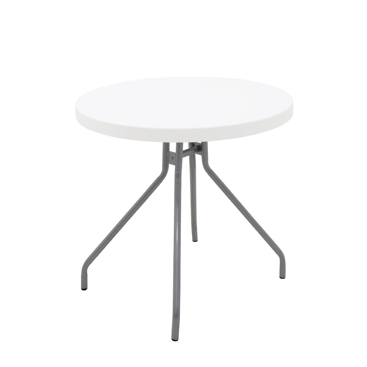 Mesa Redonda Tramontina Zeta 79 cm em Polipropileno Branco Pernas em Aço Carbono