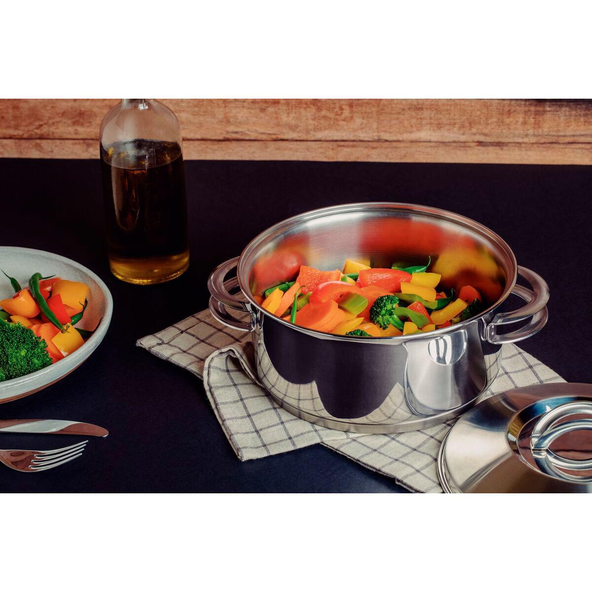 Caçarola Tramontina Solar Rasa em Aço Inox Fundo Triplo com Tampa e Alças 24 cm 4,7 L