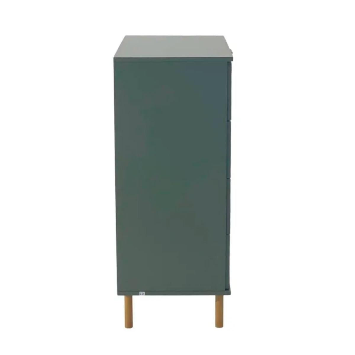 Cômoda 4 Gavetas Verde Oliva em MDF 80x40x96 cm Ditália
