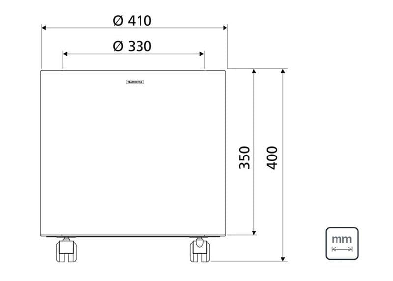 Cachepô Square Inox 41x41 cm Tramontina 94540718