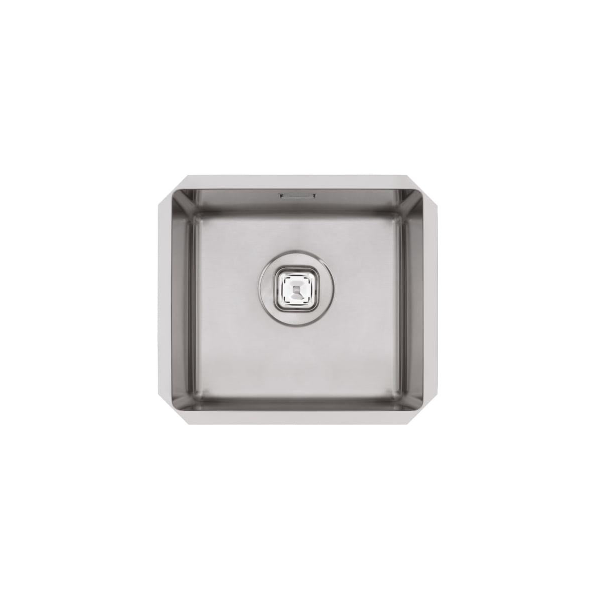 Cuba Quadrum Auxiliar 34 U Undermount Tramontina 34 x 30 x 17 cm em Aço Inox Scotch Brite com Válvula