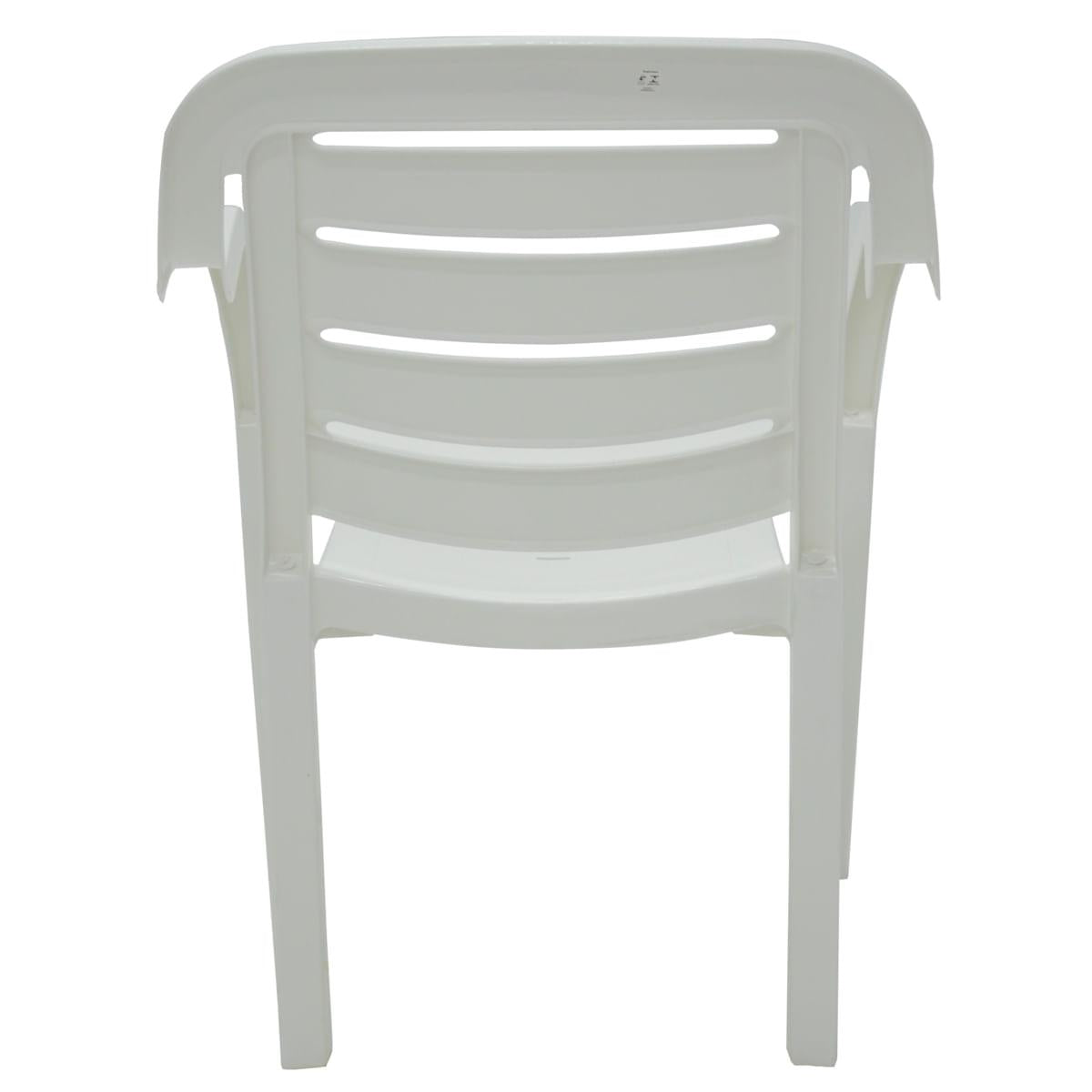 Cadeira Tramontina Miami Branco com Braços Encosto Horizontal em Polipropileno
