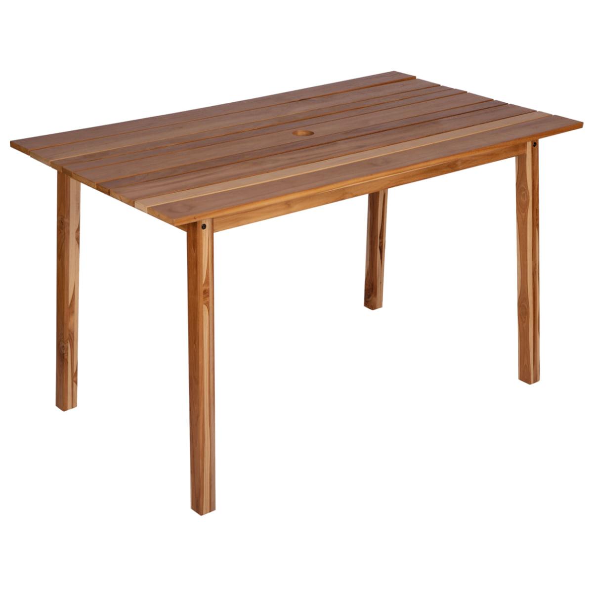 Mesa Retangular Tramontina Verona em Madeira Teca Verniz Transparente 130 x 74 cm