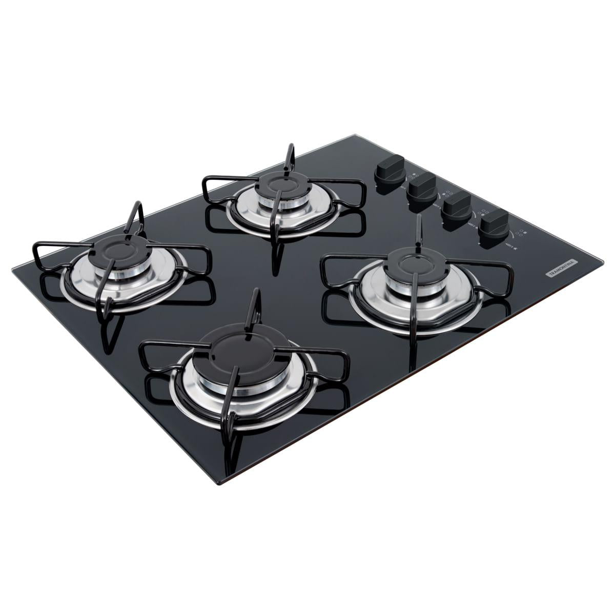 Cooktop a Gás Tramontina Brasil Vidro Temperado Preto 4 Queimadores