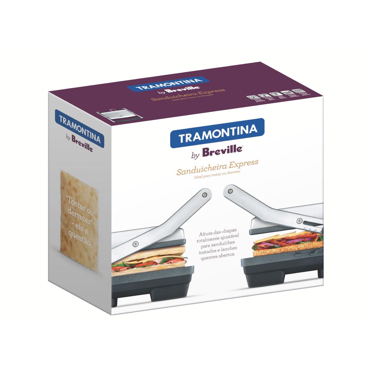 Sanduicheira Tramontina by Breville Express em Aço Inox Fosco 127 V