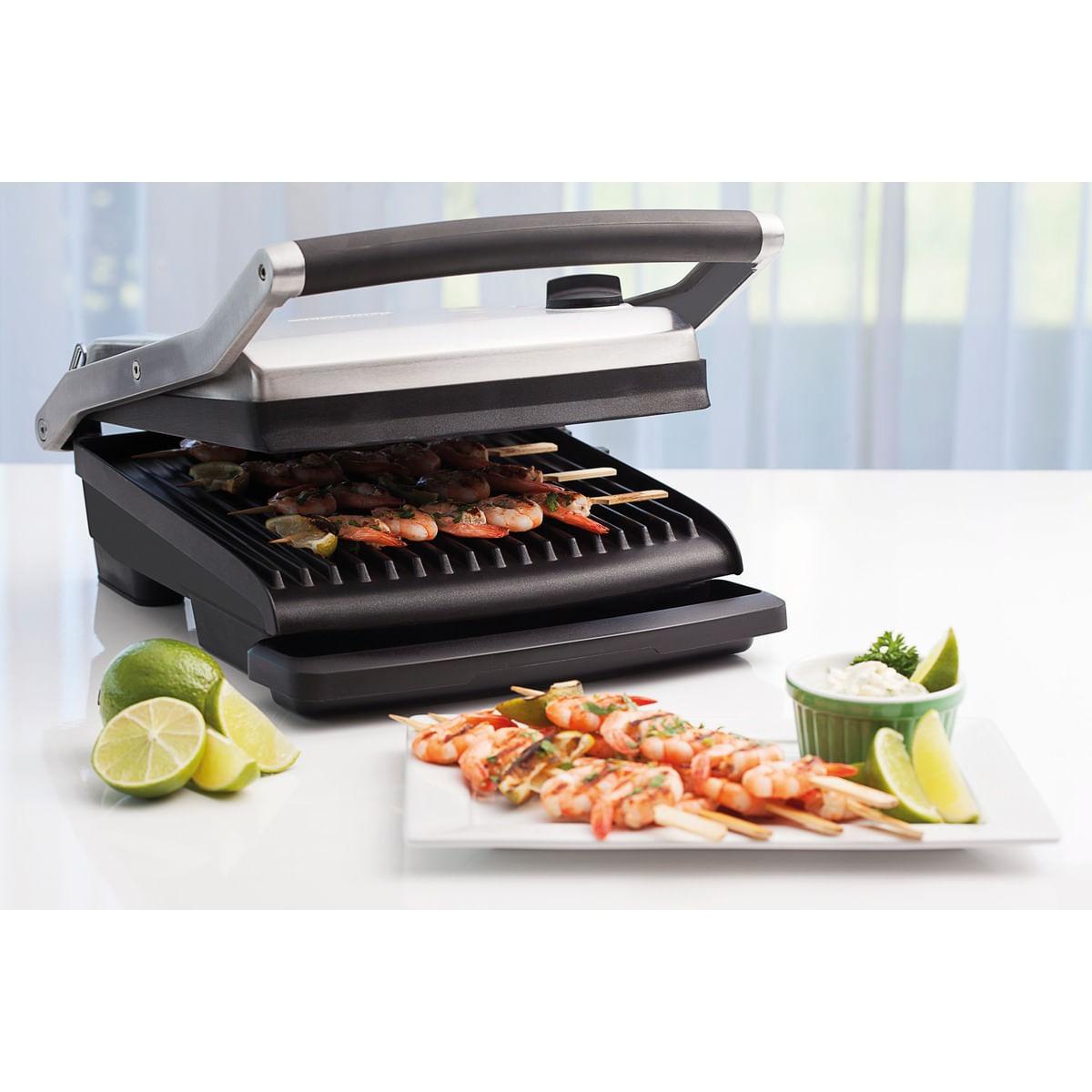 Grill Elétrico Tramontina by Breville Adjusta em Aço Inox com Bandeja Removível 127 V