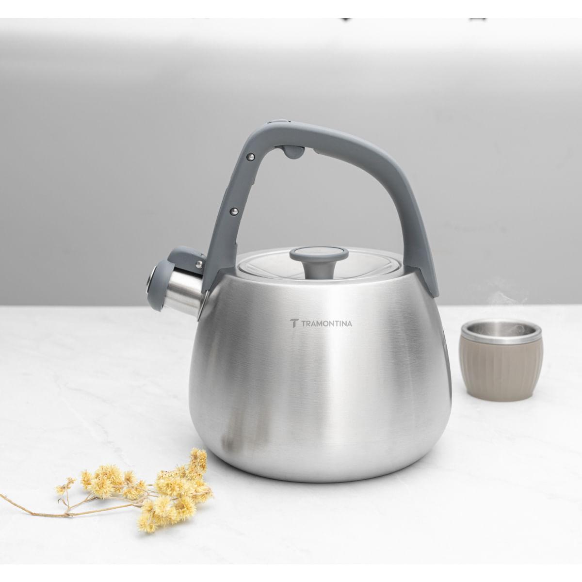 Chaleira com Apito Indução Tramontina 2,5L em Aço Inox