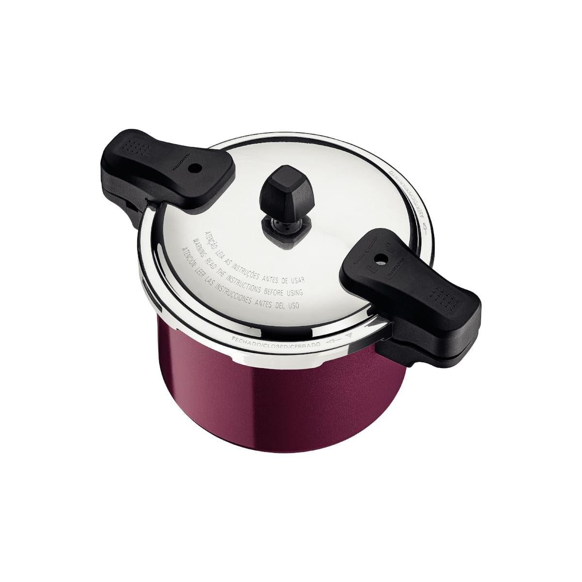 Panela de Pressão Tramontina Torino 4,5 Litros 20 cm Vermelho em Alumínio com Revestimento Cerâmico Fundo de Indução