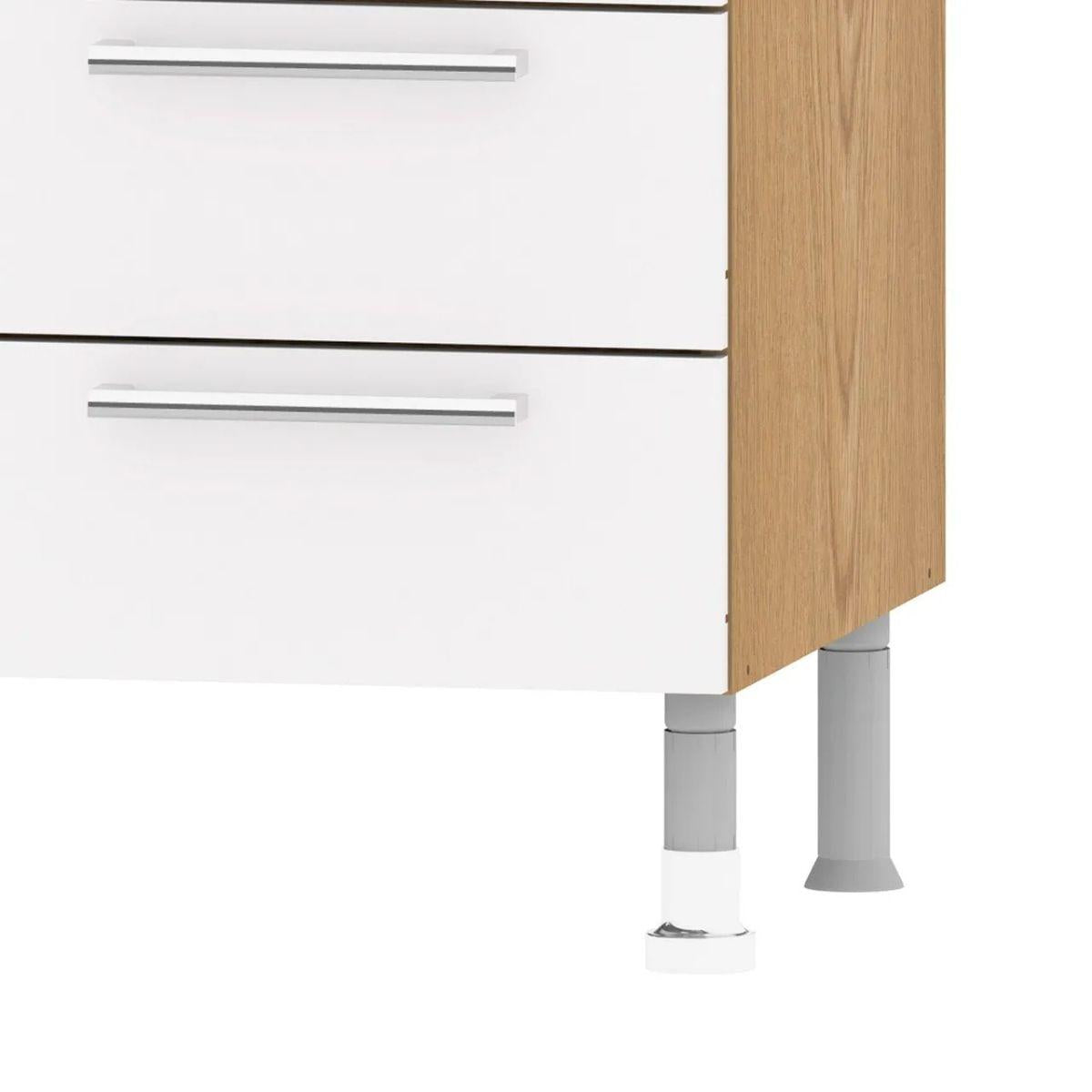 Armário Balcão de Cozinha Carvalho e Branco 120x51x81 cm Ditália