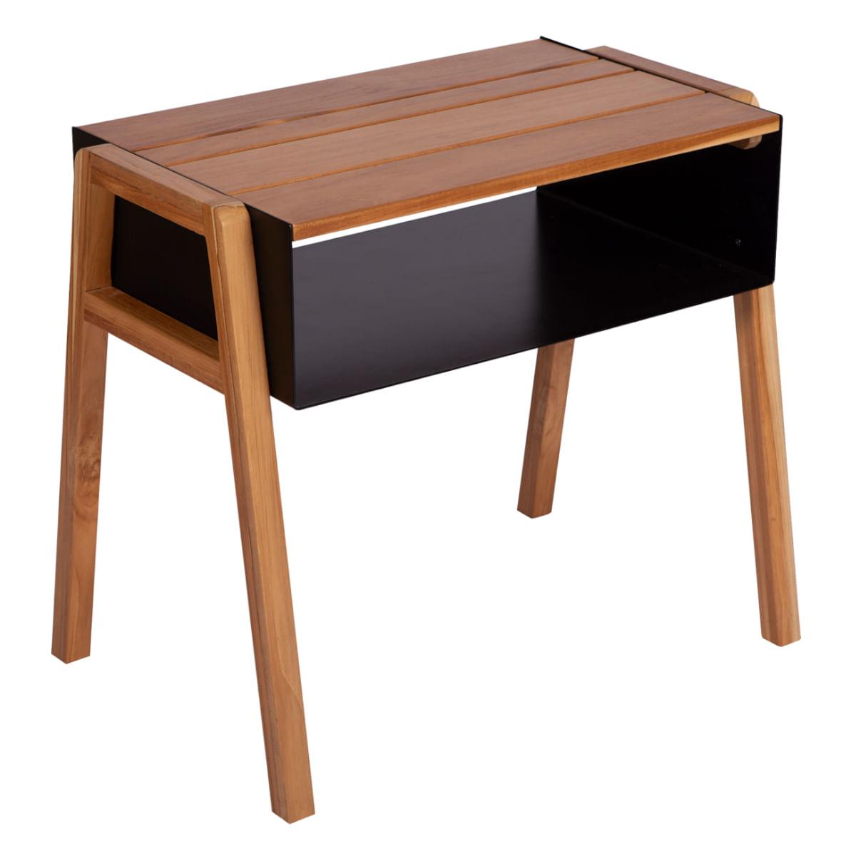 Mesa de Apoio Multiuso Tramontina Verona em Madeira Teca Verniz Incolor
