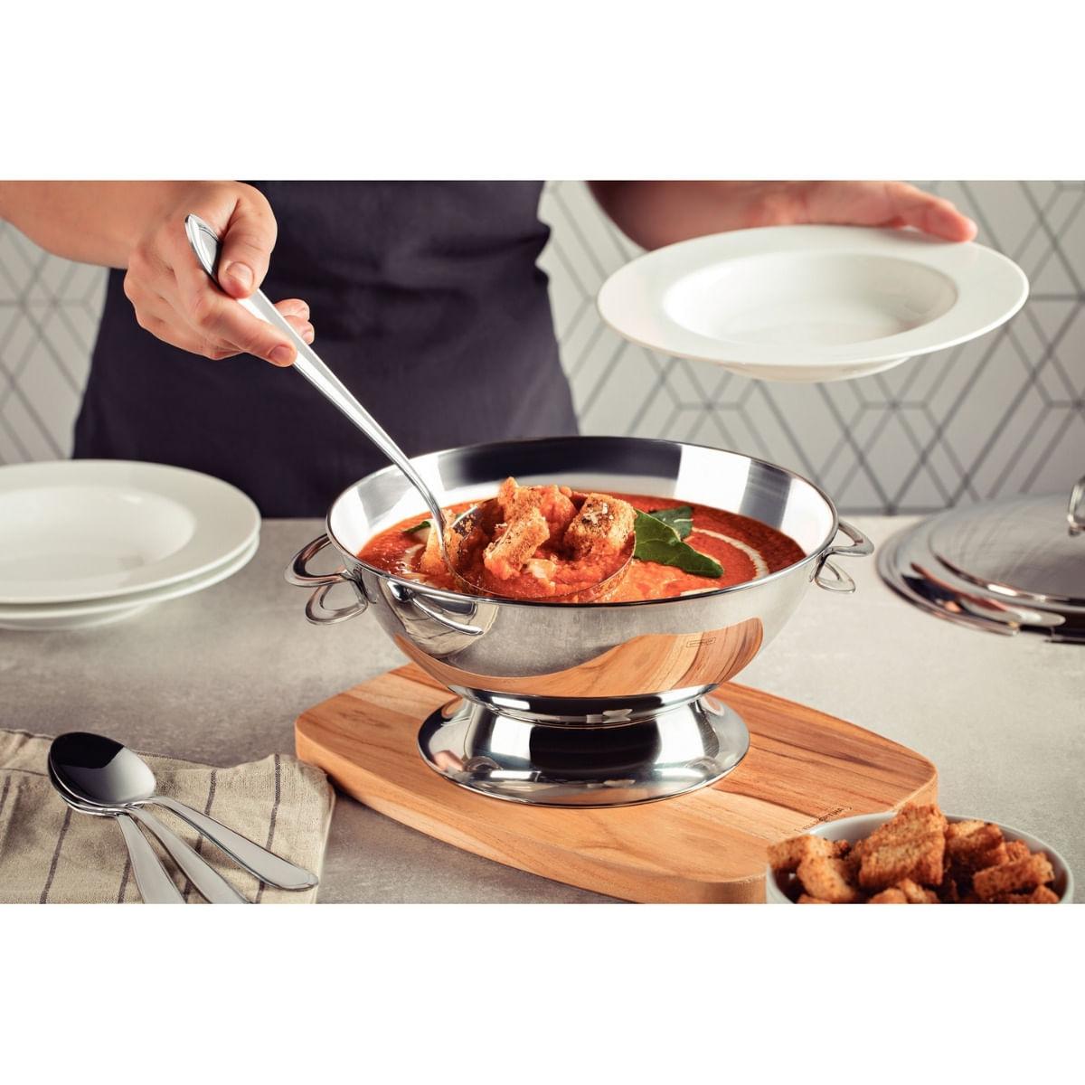 Sopeira Tramontina Service em Aço Inox com Tampa 24 cm 2,75 L