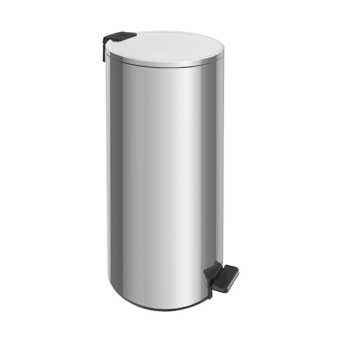 Lixeira com Pedal Tramontina Loop Aço Inox Polido 30 Litros
