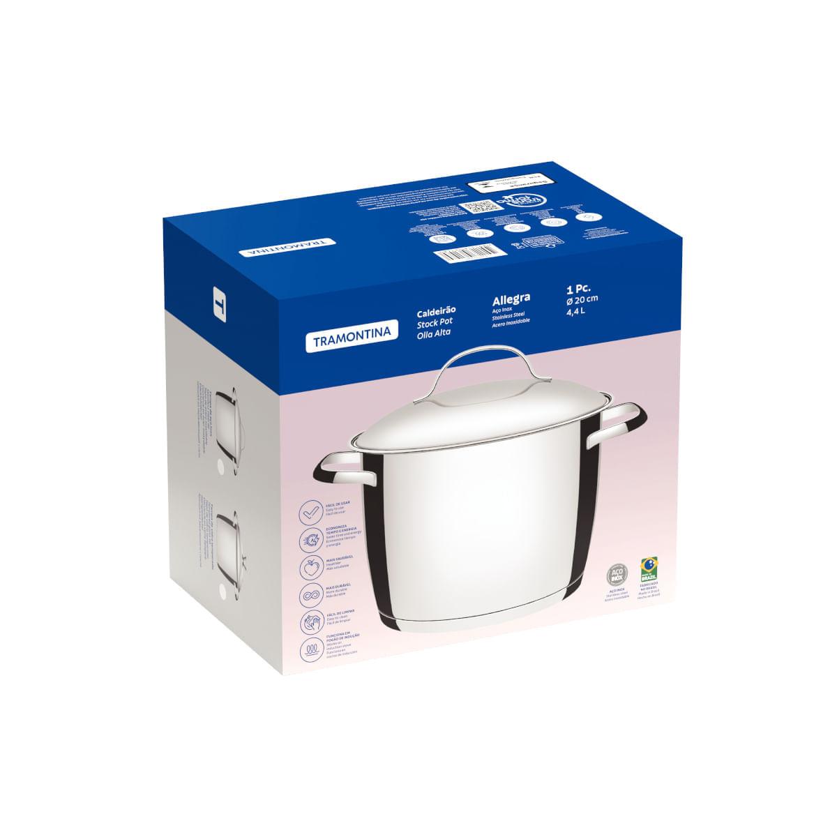 Caldeirão Tramontina Allegra Aço Inox 20 cm 4,4 Litros