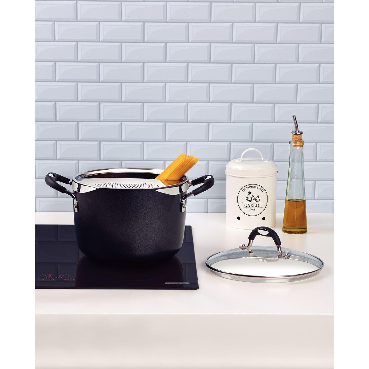 Espagueteira Tramontina Mônaco Induction em Alumínio Preto 22 cm 5,4 L