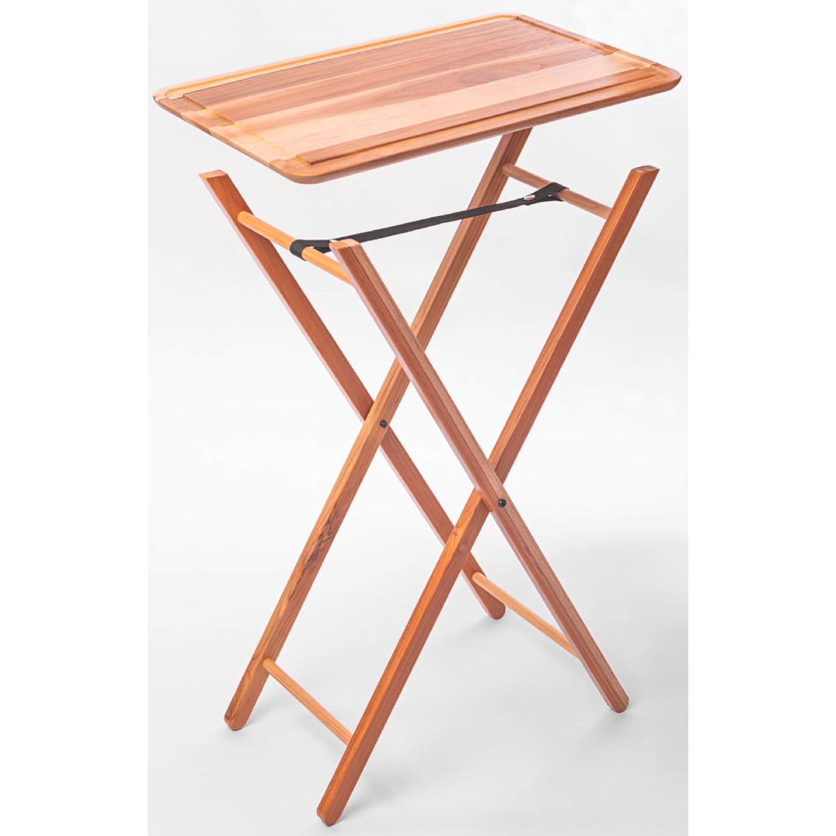 Bancada de Madeira Teca para Churrasco Tramontina 58x38x84 cm Natural