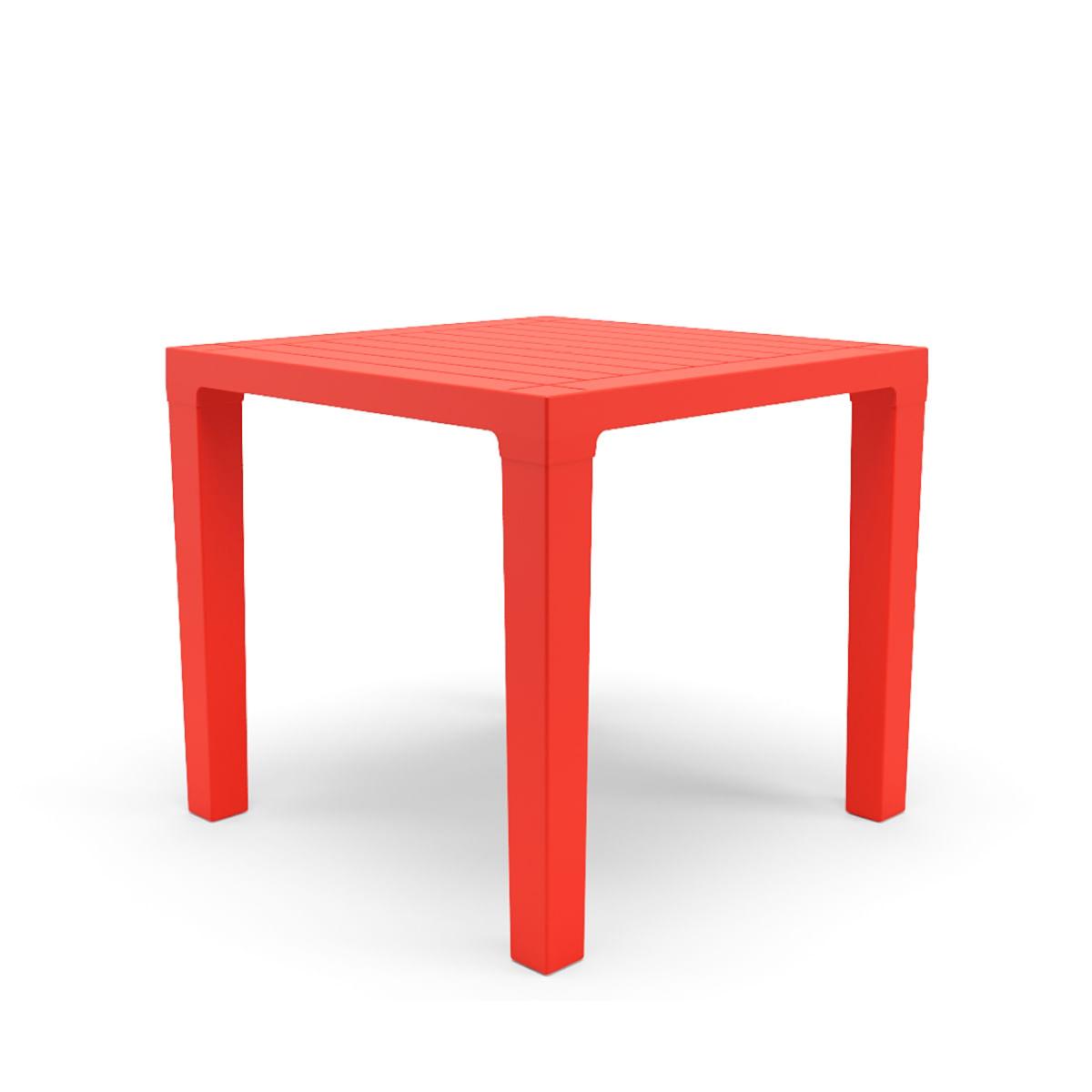 Mesa Niala Quadrada Vermelha 80cm em Polipropileno Plaxmetal
