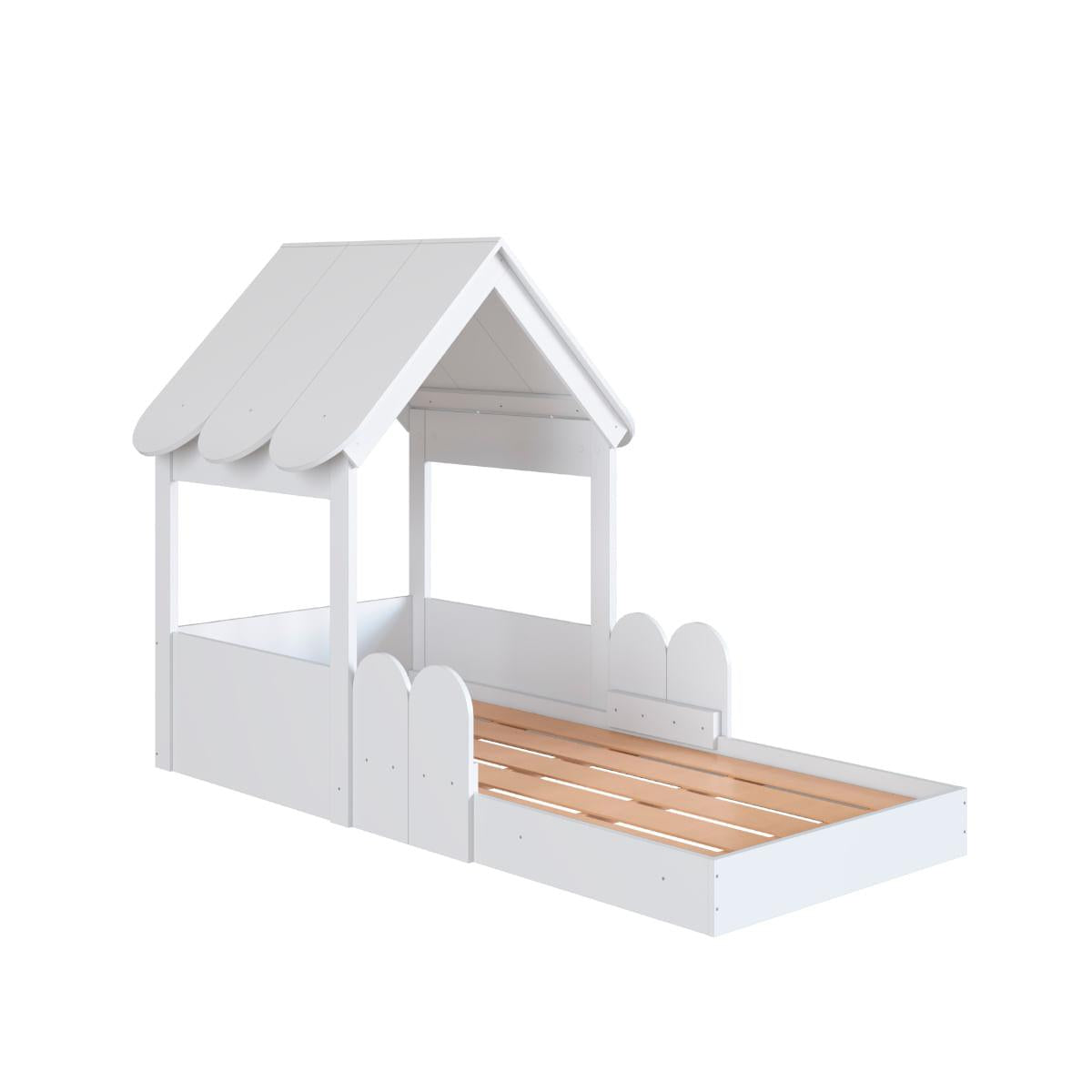 Cama Infantil Montessoriana Casinha Branca Completa Móveis