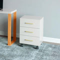Gaveteiro 3 Gavetas com Rodízios em MDF 39x43x60cm Dalla Costa Off White