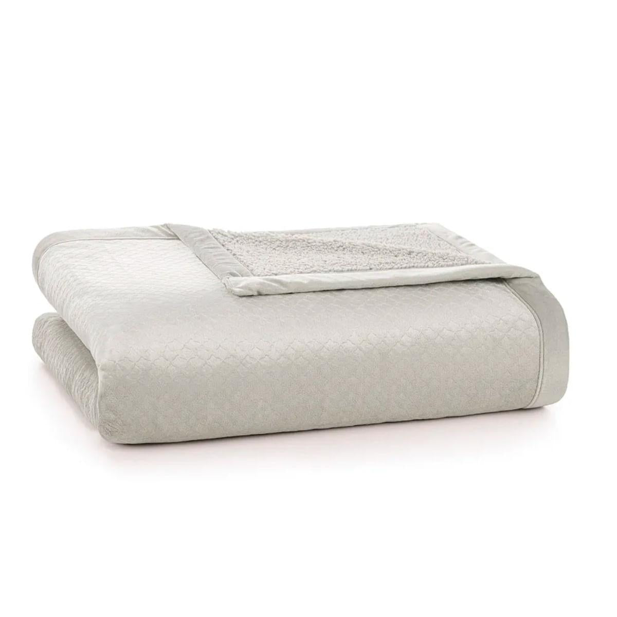 Cobertor King de Sherpa e Flanel Fleece Karsten 290x260 cm Eliot Seda