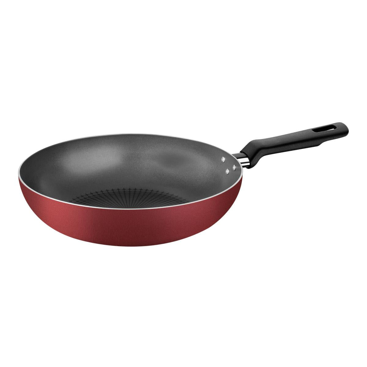 Frigideira Funda Tramontina Loreto em Alumínio com Revestimento Interno Antiaderente Starflon T1 Vermelha 28 cm 3,3 L