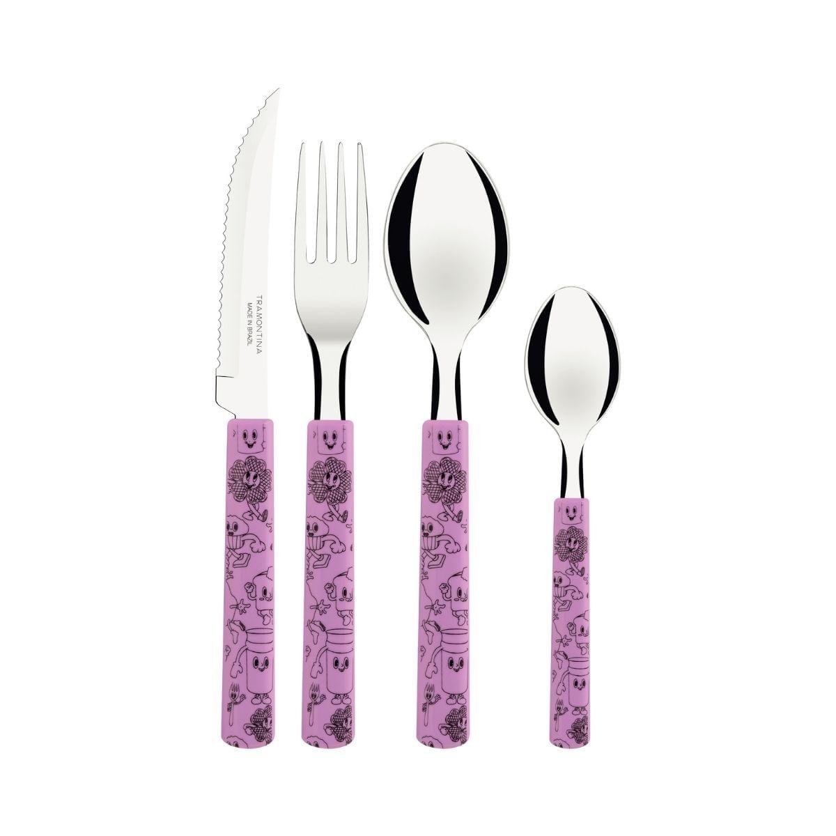 Faqueiro Tramontina Groovy Breakfast Lavanda 16 Peças em Aço Inox