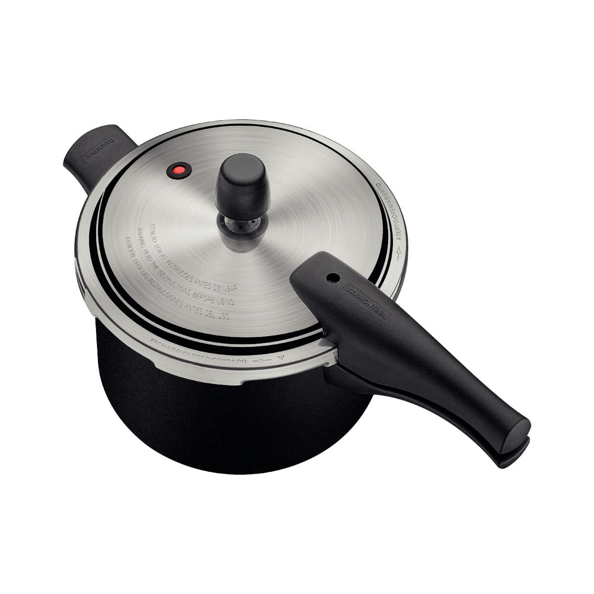 Panela de Pressão Tramontina Vancouver Effect em Alumínio Antiaderente Starflon Max Preto 20 cm 4,5 L