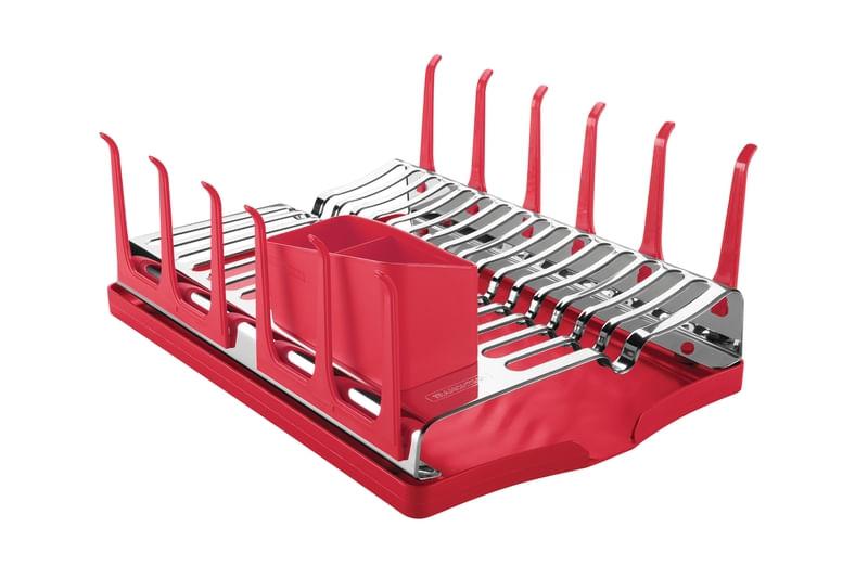 Escorredor de Louças Inox com Bandeja Plurale Vermelho Tramontina 61535060
