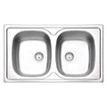 Cuba de Sobrepor Tramontina Sigma 2 Cubas em Aço Inox Pré-polido 86 x 50 cm com Válvula
