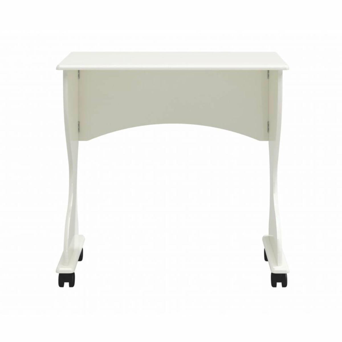 Mesa Dobrável com Rodízios em MDF Off White 75 cm Dalla Costa
