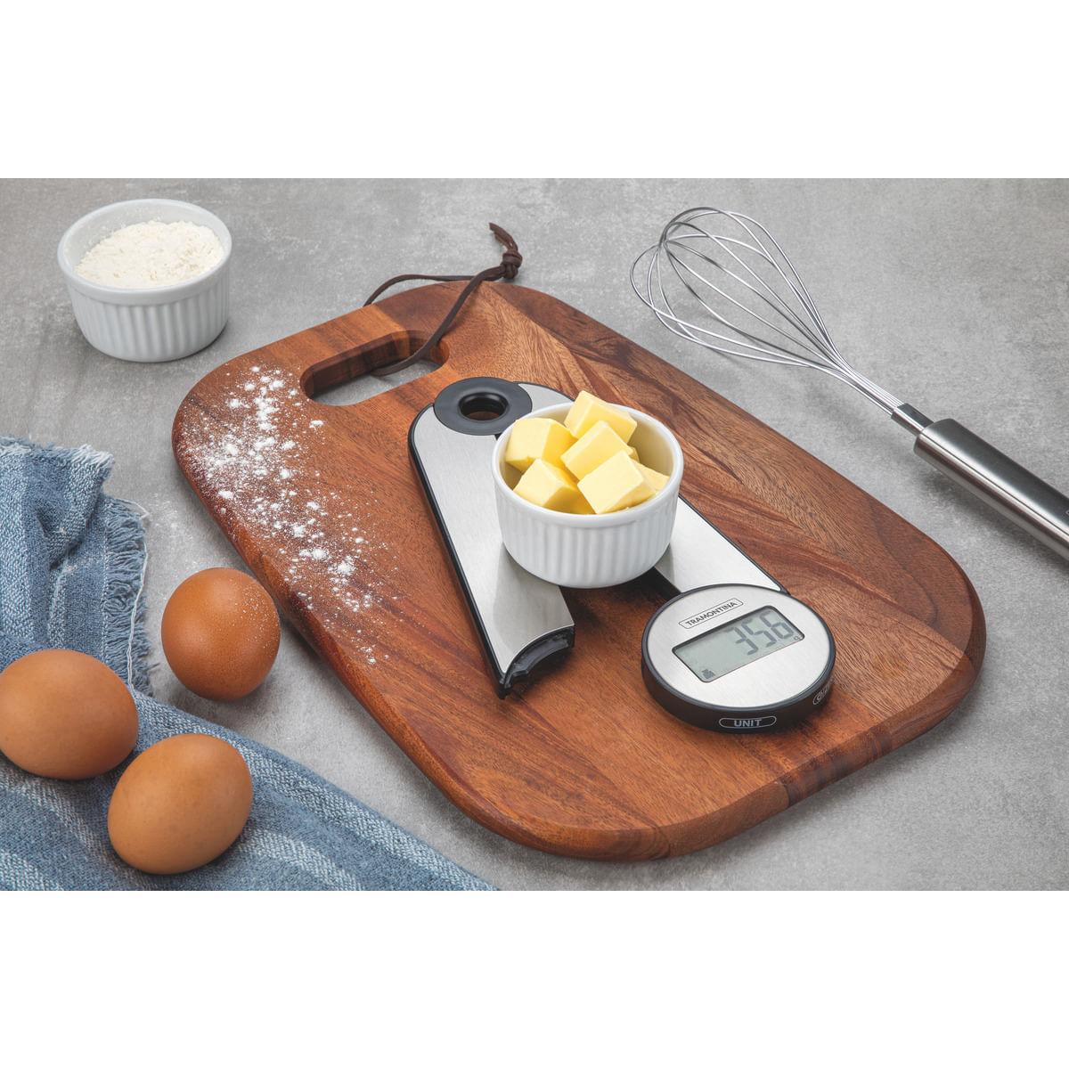 Balança Digital Tramontina Adatto Dobrável para Cozinha em Aço Inox