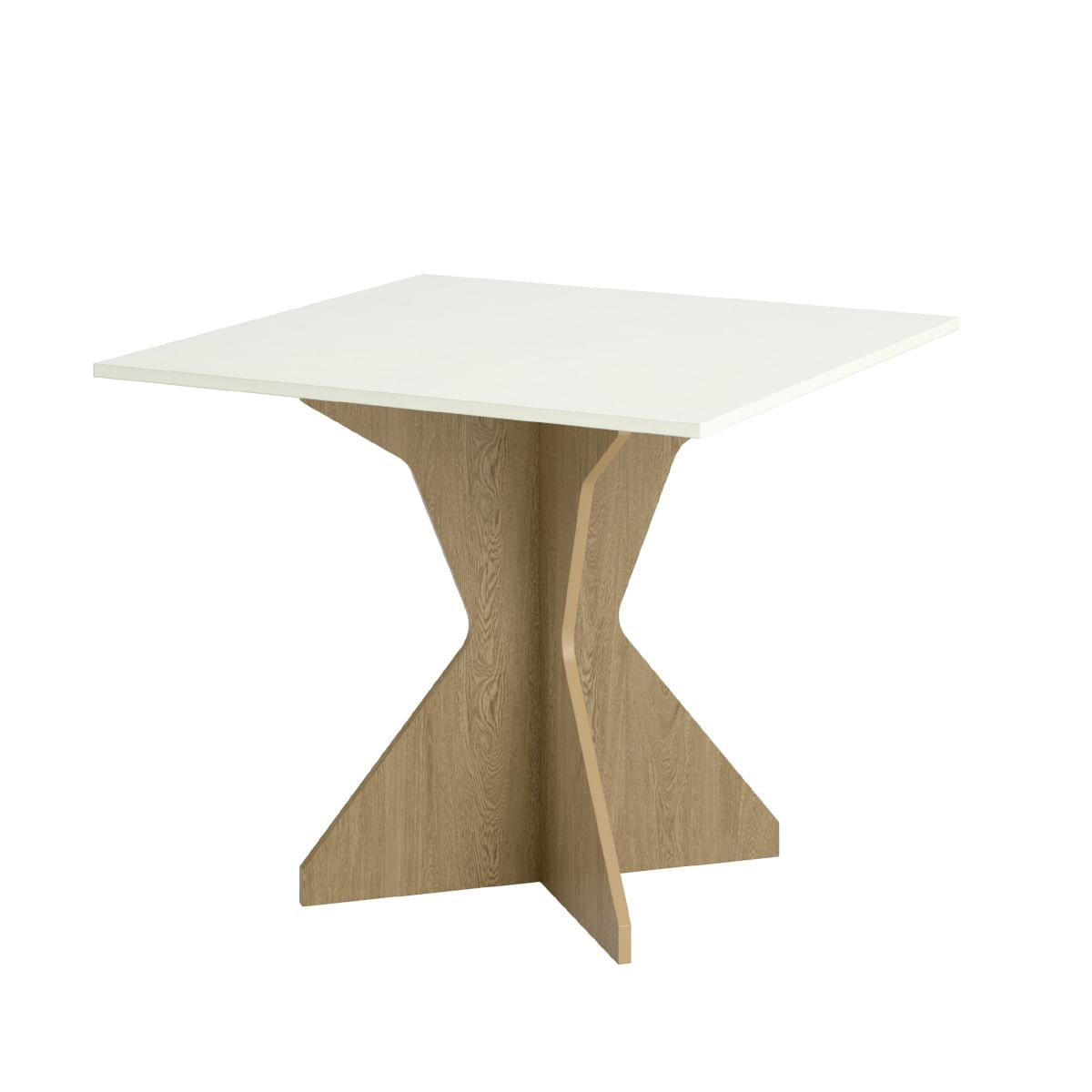 Mesa Quadrada 90 cm em MDF 18mm Off White/Carvalho Dalla Costa TM64WK