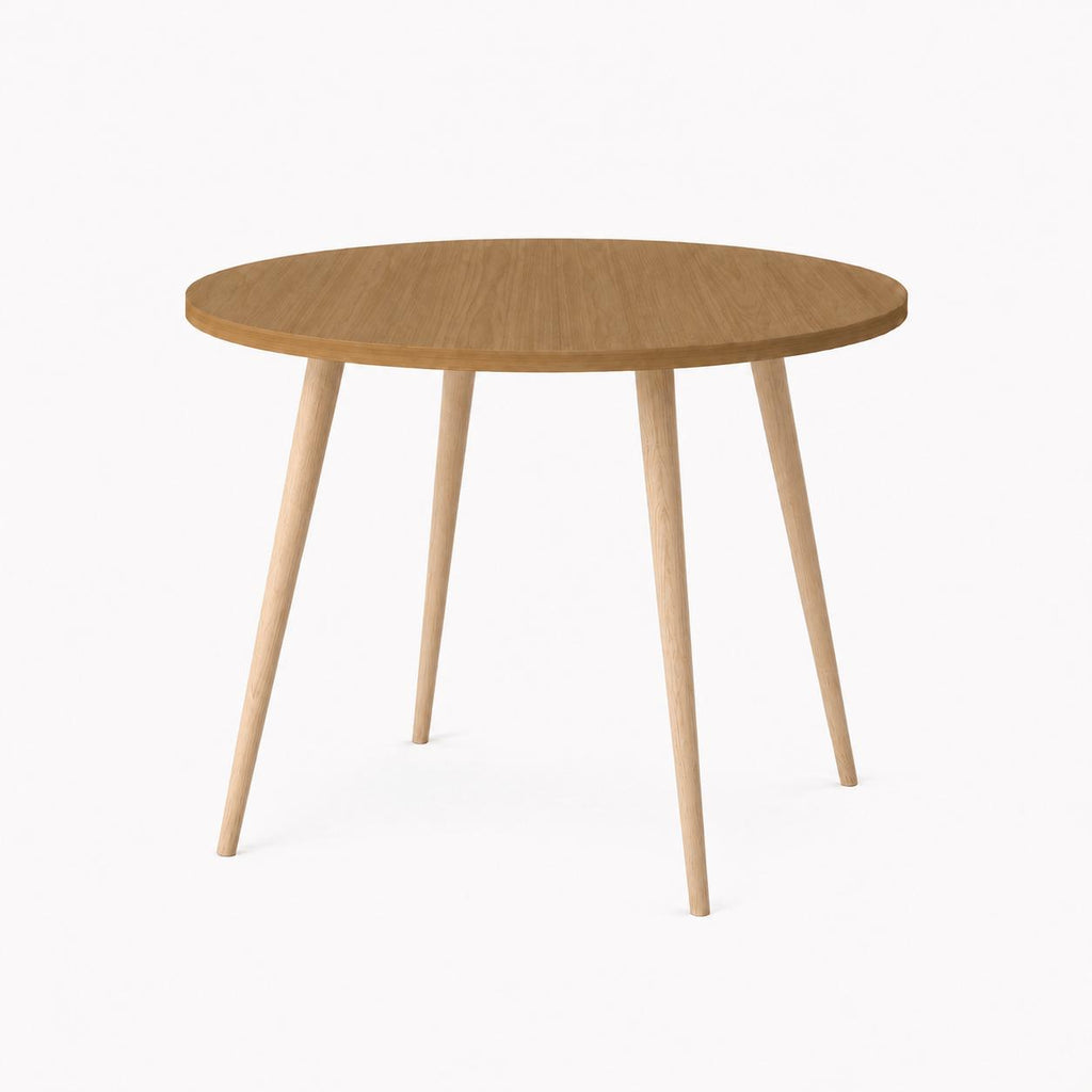Mesa Jantar Sofia Redonda 80cm Freijó Natura 18mm Pés de Madeira Natural Marin