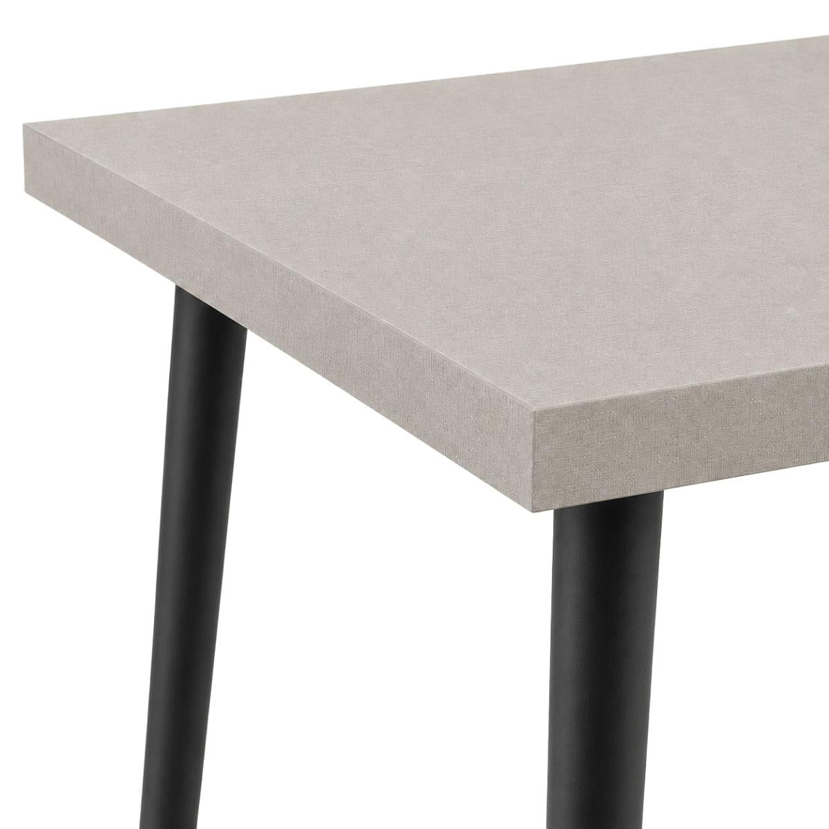 Mesa Jantar Quadrada Safira 70cm MDF Camurça Pés Pretos