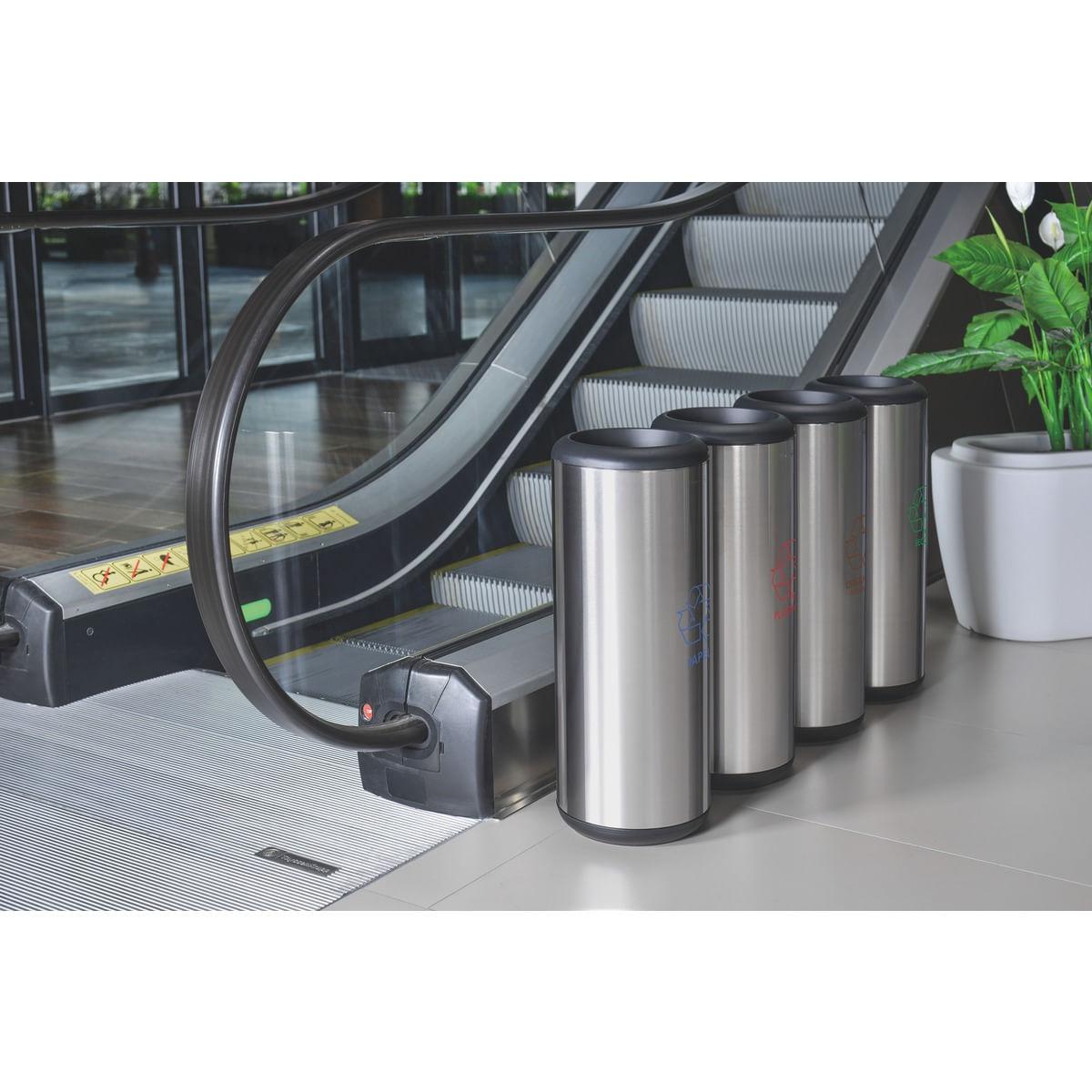 Conjunto de Lixeiras para Coleta Seletiva Tramontina Cápsula Selecta em Aço Inox 4 x 31 L
