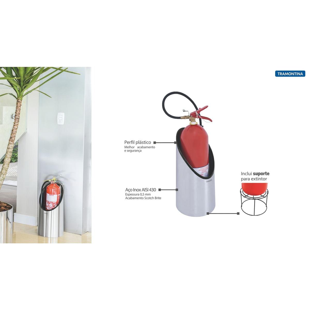 Porta Extintor Tramontina Supremo em Aço Inox com Acabamento Scotch Brite