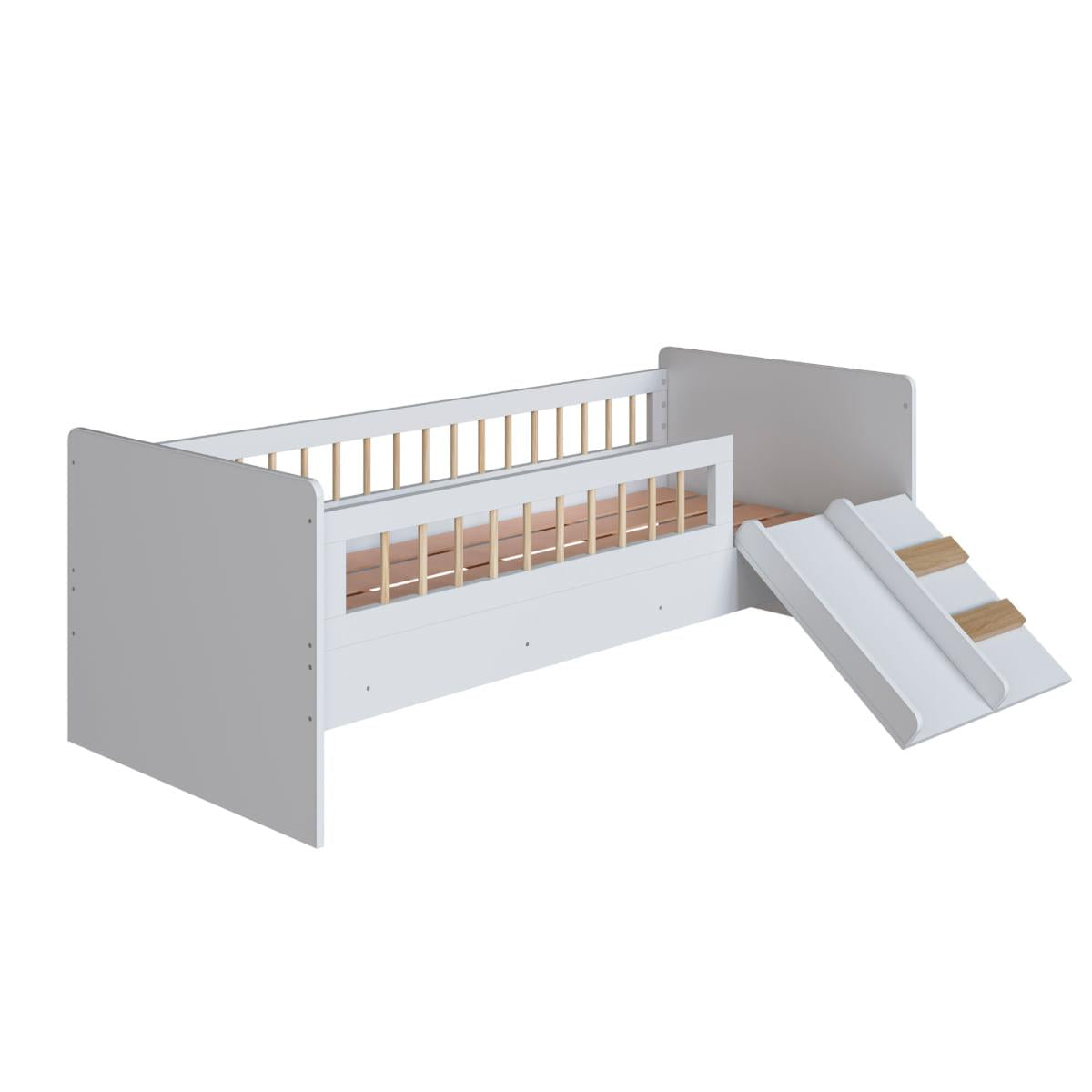 Cama Infantil Montessoriana Solteiro Branco Completa Móveis