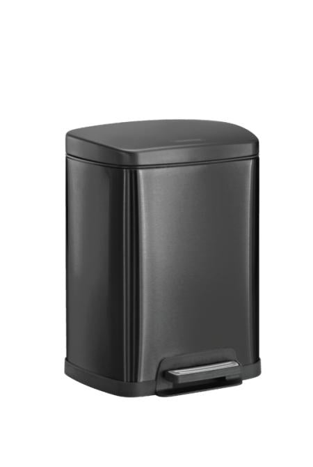 Lixeira com Pedal Aço Inox 8 Litros Preta OUTLET Tramontina 94900454