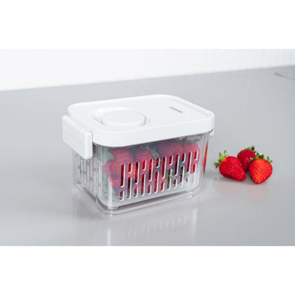 Pote Organizador de Geladeira Tramontina Organizzare com Controle de Umidade 0,9 L