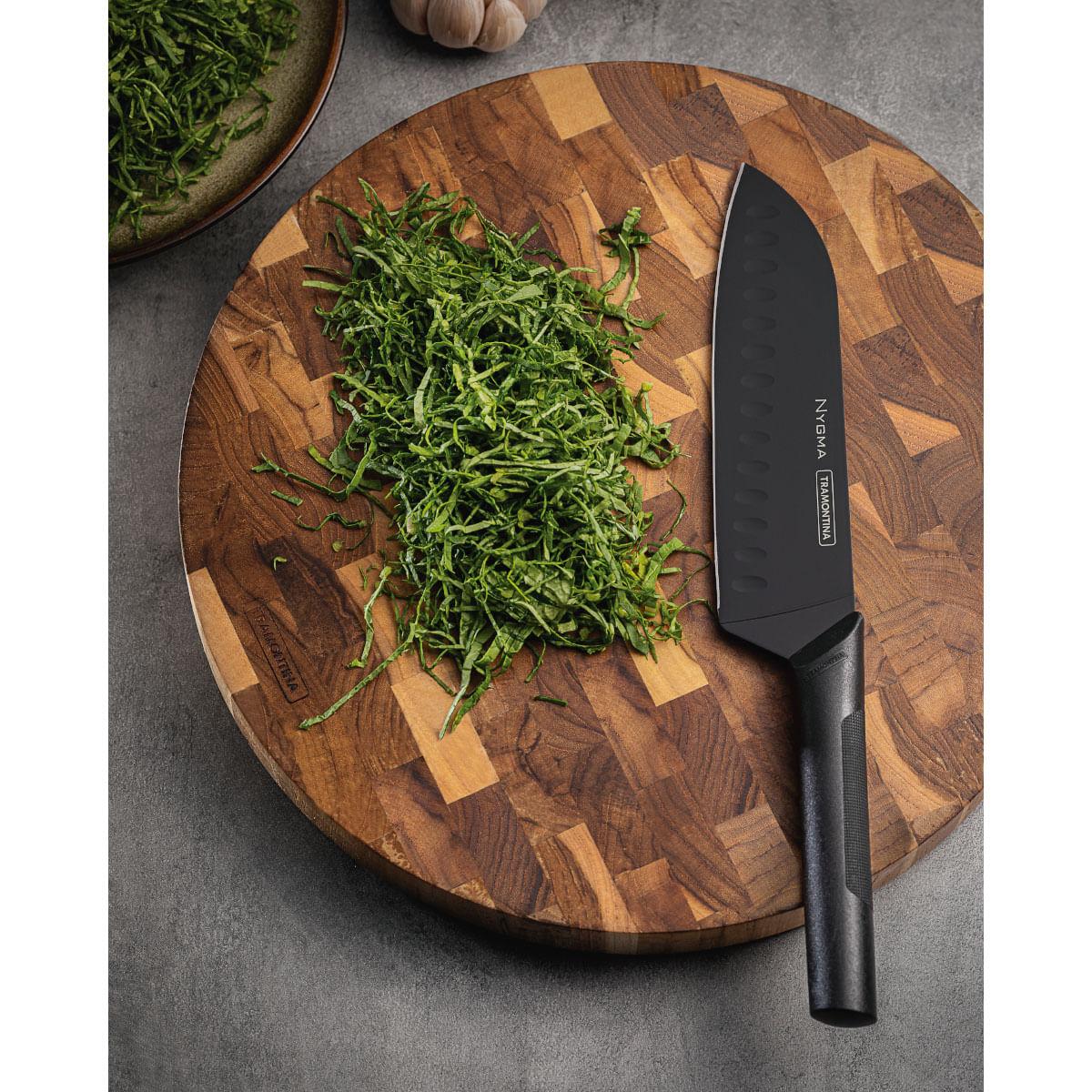 Faca Santoku Tramontina Nygma em Aço Inox e Polipropileno Preto 7"