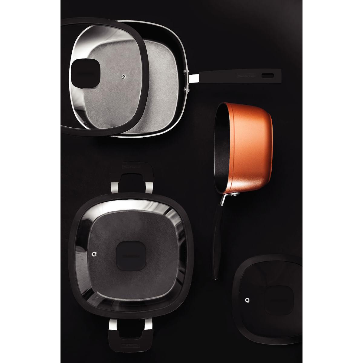 Jogo de Panelas Tramontina Refinatta 3 Peças Cobre em Alumínio Antiaderente Starflon Premium