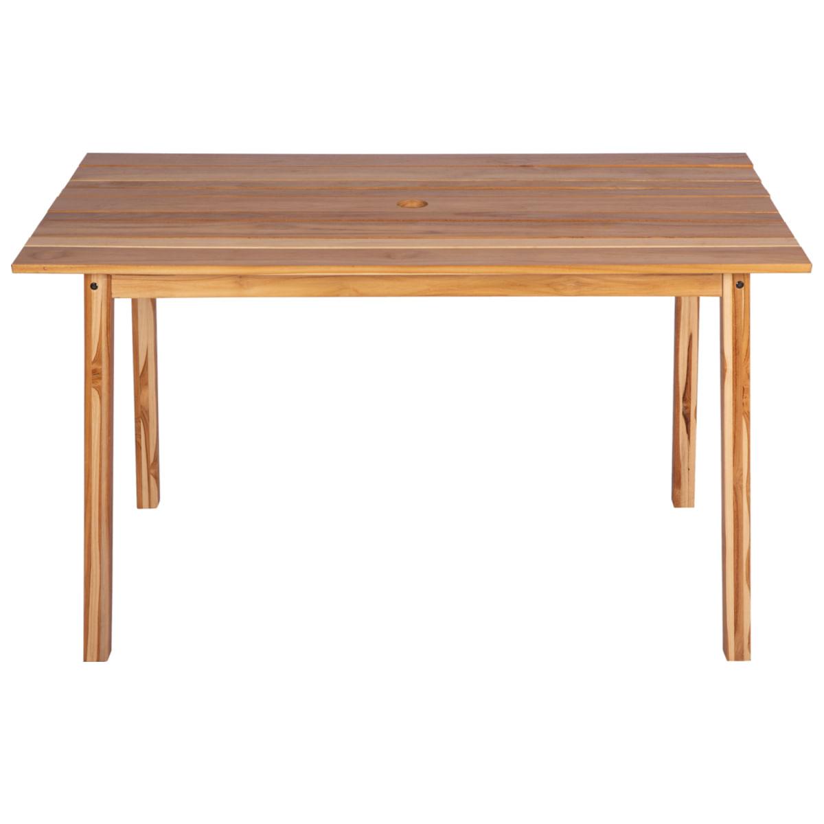 Mesa Retangular Tramontina Verona em Madeira Teca Verniz Transparente 130 x 74 cm