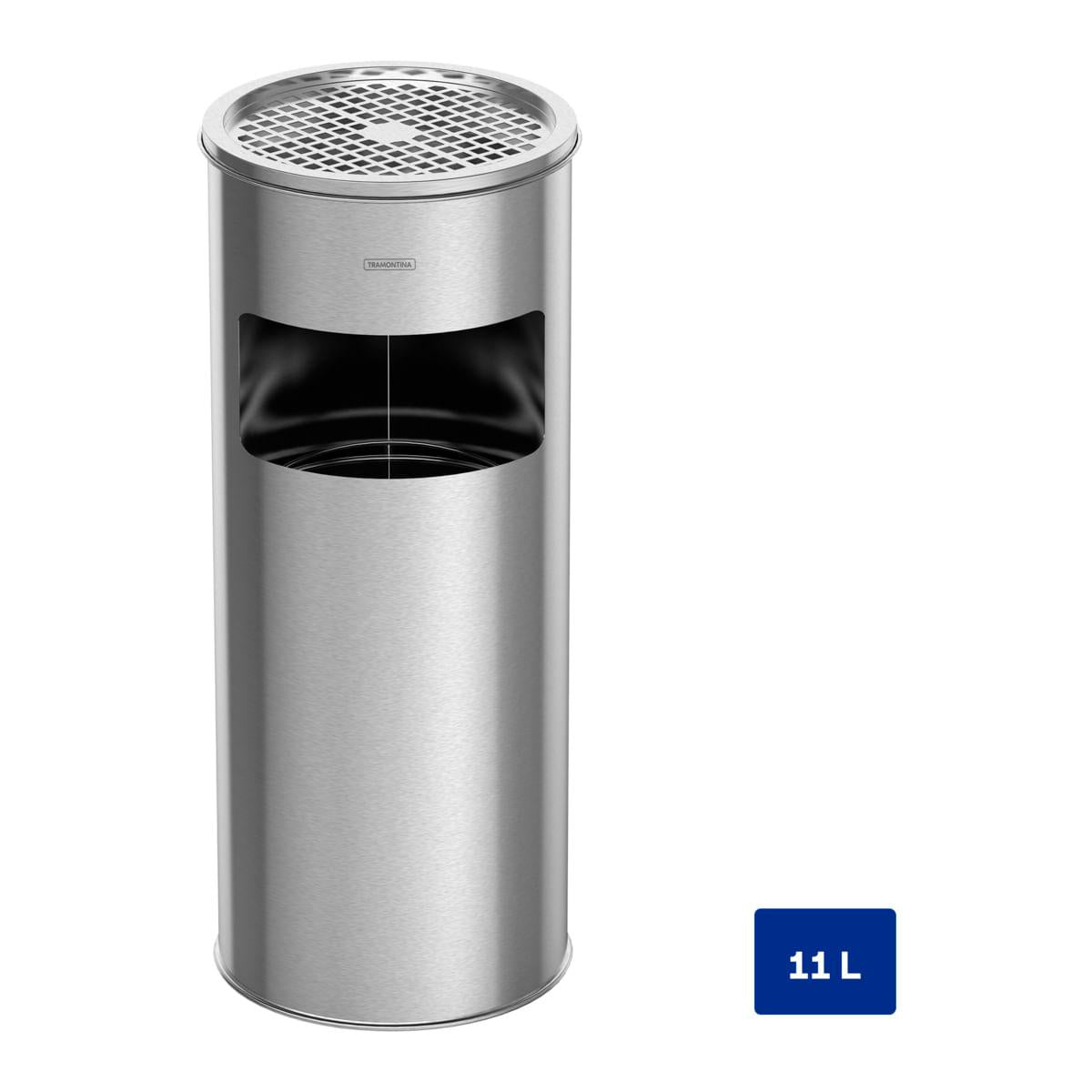 Lixeira Cinzeiro Inox Tramontina Liguria Scotch Brite 11 L
